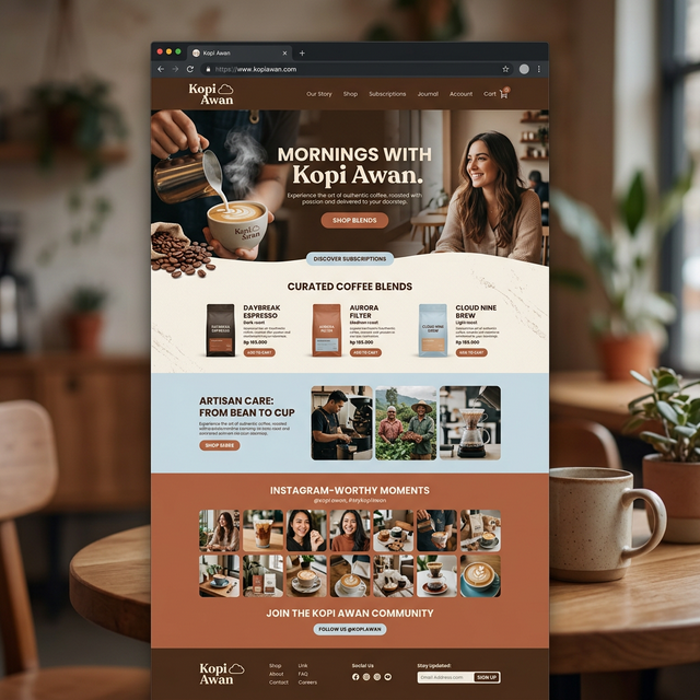 Kopi Awan — Brand Landing Page